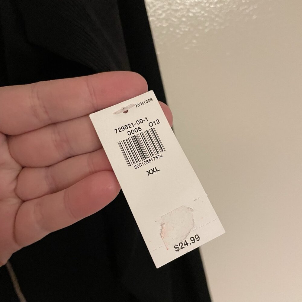 Old Navy Women XXL Black Ribbed Go-Dry Long Sleeve UltraLite Mock-Neck Top NWT - Picture 8 of 11